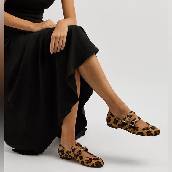 ALOHAS Thekla Lace-Up Ballet Flats Neutral Leopard Print Size 37 / US 6.5 – New - Picture 1 of 16